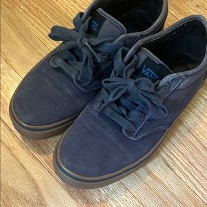 Vans Navy Canvas Sneakers Classic Low-Top, Youth 5